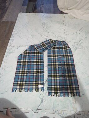 Thomson Blue Clan Modern Winter Neck Scarf Brushed Lambswool Scottish Tartan